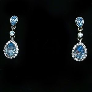Givenchy Silver-Tone Crystal Halo Drop Earrings